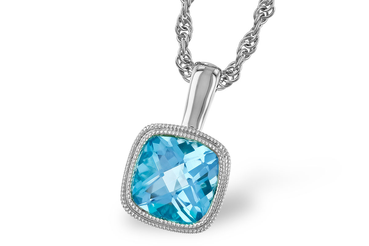 G301-51358: NECKLACE 1.10 CT BLUE TOPAZ