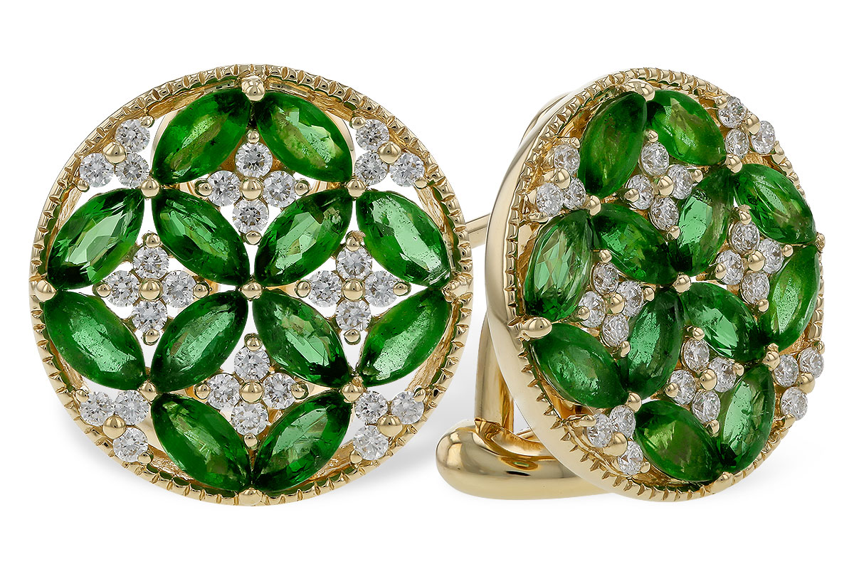 G302-39467: EARRINGS 1.66 TW EMERALD 1.96 TGW