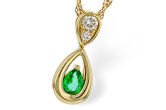 G302-40413: NECKLACE .10 EMERALD .16 TGW (4x3 EMER)
