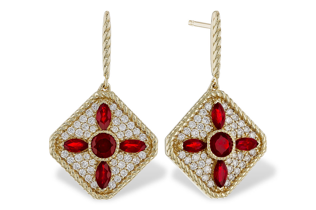 G302-41294: EARRINGS .99 TW RUBY 1.42 TGW