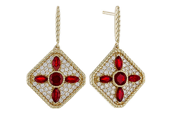 G302-41294: EARRINGS .99 TW RUBY 1.42 TGW