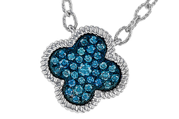 G302-41340: NECKLACE .33 TW BLUE DIAMONDS