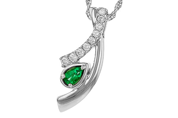 G302-42194: NECKLACE .17 EMERALD .34 TGW (5x3 EMER)
