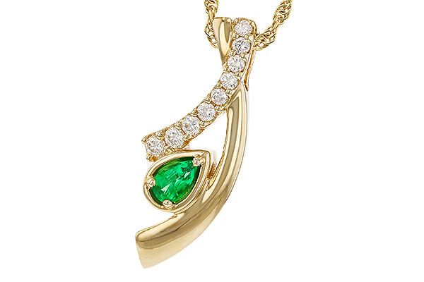 G302-42194: NECKLACE .17 EMERALD .34 TGW (5x3 EMER)