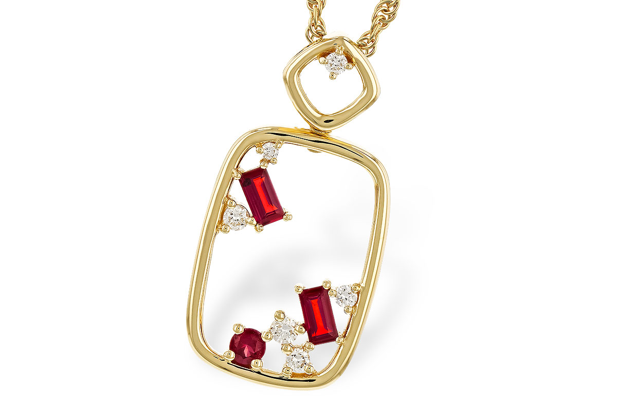 G302-42222: NECKLACE .33 TW RUBY .44 TGW