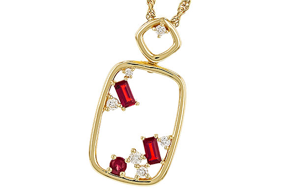 G302-42222: NECKLACE .33 TW RUBY .44 TGW