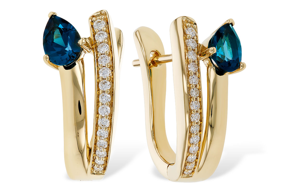 G302-43158: EARR .88 LONDON BLUE TOPAZ 1.08 TGW (6x4MM LBT)