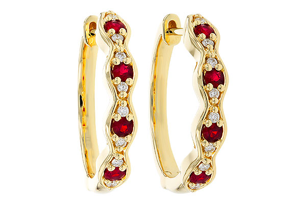 G302-44922: EARRINGS .28 TW RUBY .34 TGW