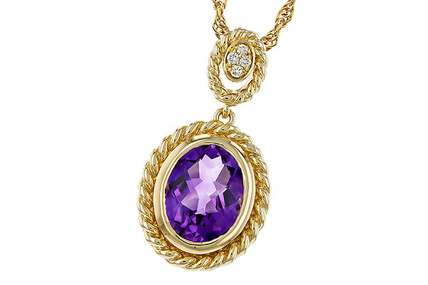 G302-44940: NECKLACE 1.38 AMETHYST 1.40 TGW (9x7MM AMY)