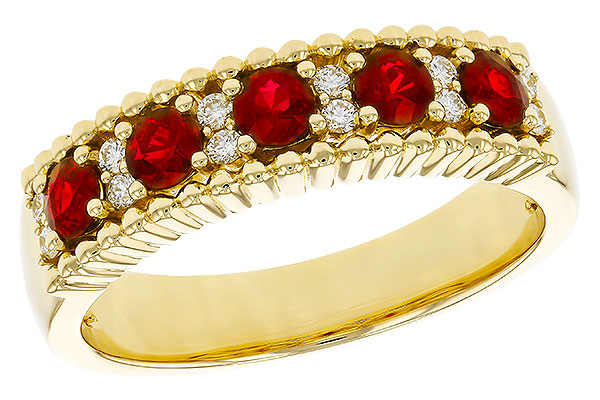 G302-44976: LDS WED RG .60 TW RUBY .72 TGW