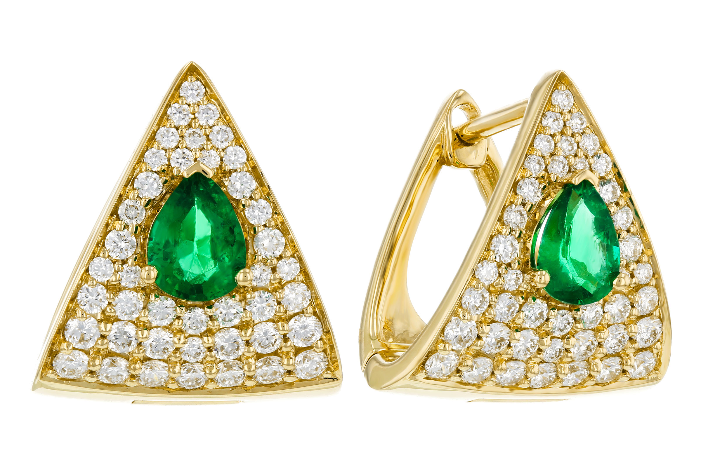 G303-29540: EARRINGS .45 TW EMERALD 1.00 TGW (5x4MM EM)