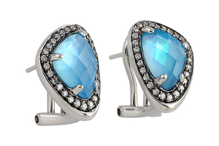 H215-11322: EARR 3.38 BLUE TOPAZ 3.59 TGW