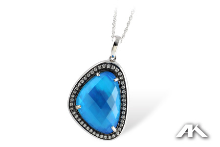 H215-11340: NECK 11.99 BLUE TOPAZ 12.19 TGW