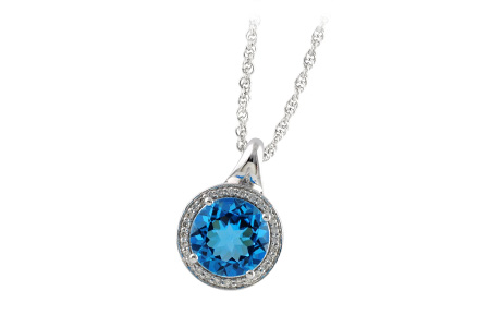 H215-12267: NECK 3.87 BLUE TOPAZ 4.01 TGW