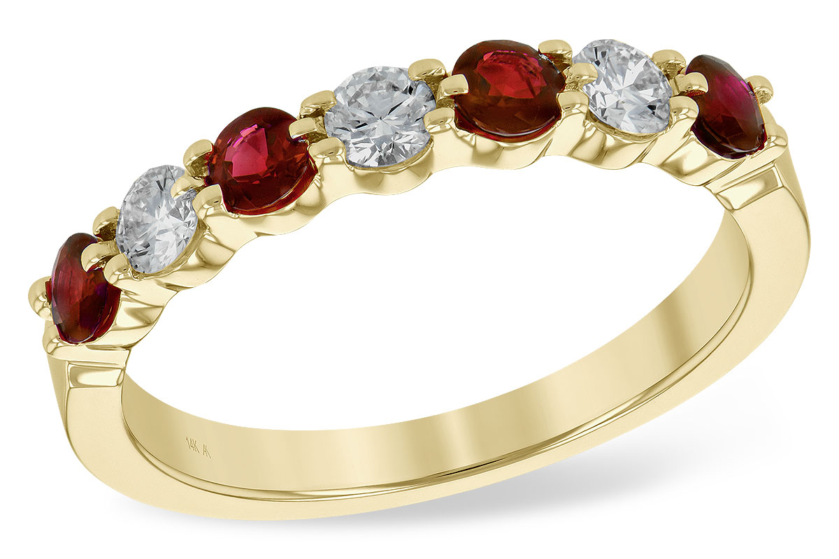 H216-97685: LDS WED RG .48 RUBY .78 TGW