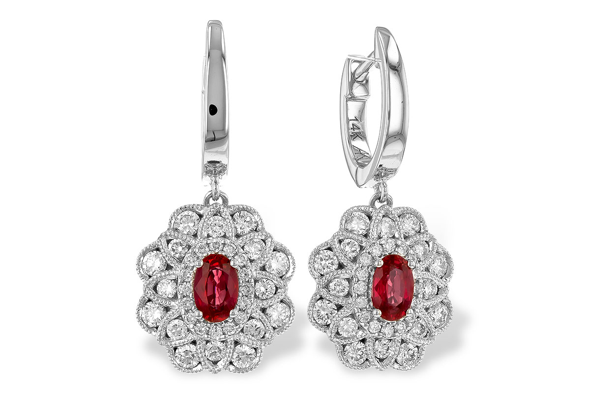 H301-53122: EARR .56 TW RUBY 1.30 TGW (5x3MM RUBY)