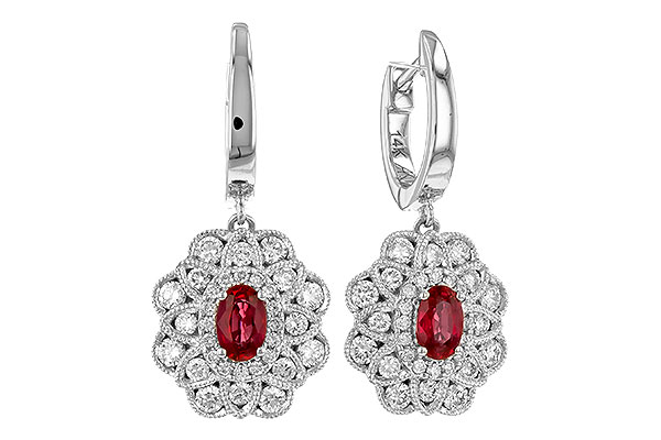 H301-53122: EARR .56 TW RUBY 1.30 TGW (5x3MM RUBY)