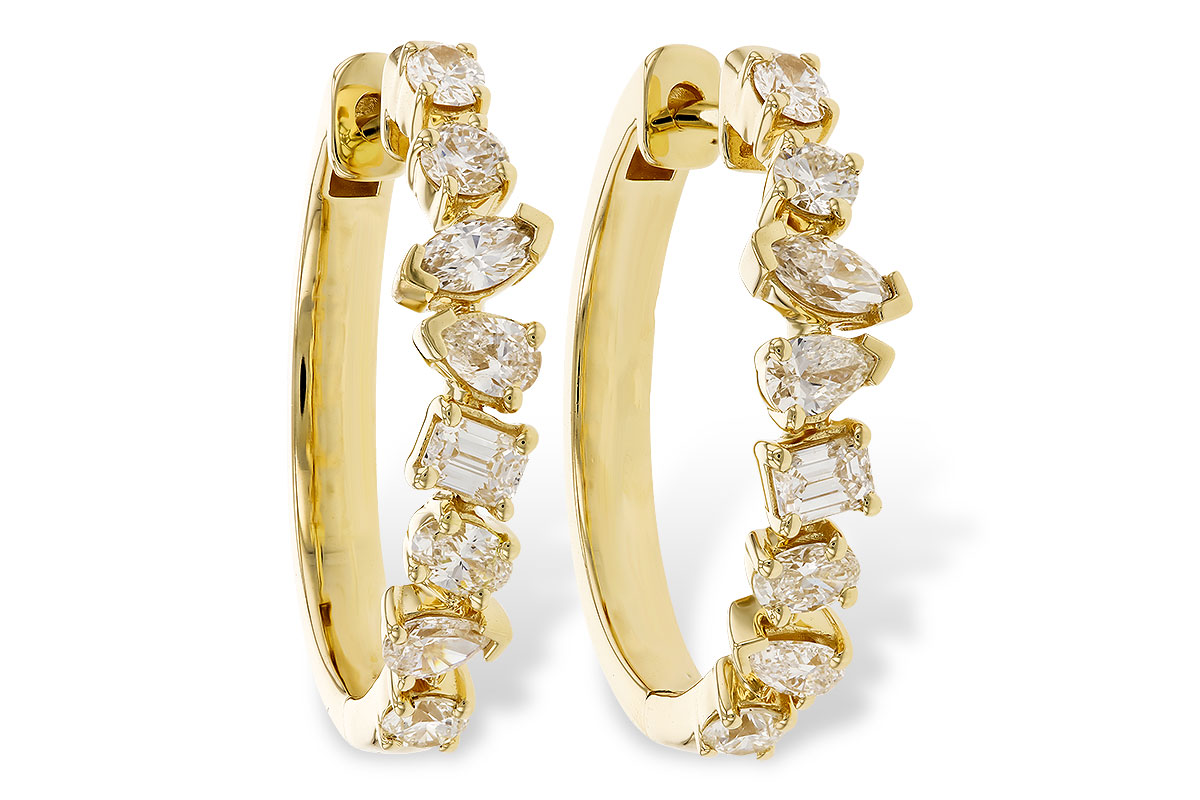 H301-54003: EARRINGS 1.15 TW FANCY CUT DIAS