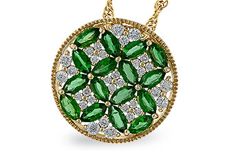 H302-38631: NECK 1.02 EMERALD TW 1.32 TGW
