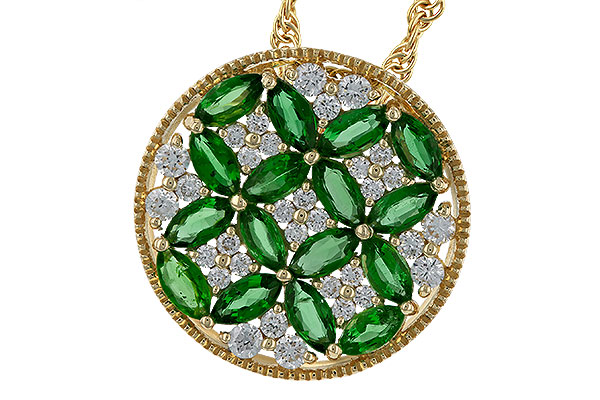 H302-38631: NECK 1.02 EMERALD TW 1.32 TGW