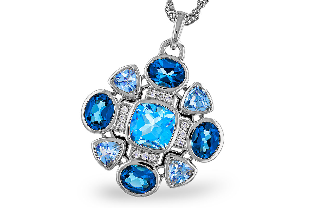 H302-39458: NECKLACE 3.19 TW BLUE TOPAZ 3.25 TGW