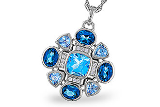 H302-39458: NECKLACE 3.19 TW BLUE TOPAZ 3.25 TGW
