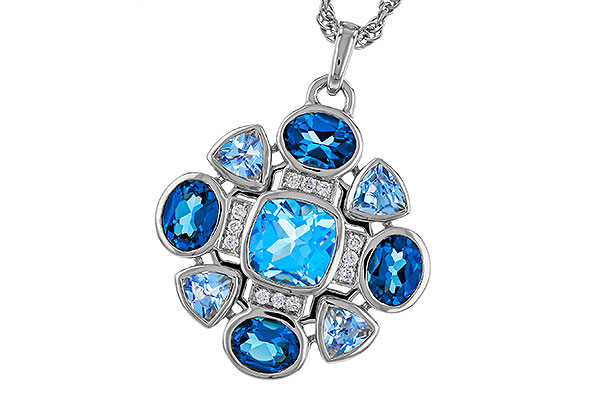 H302-39458: NECKLACE 3.19 TW BLUE TOPAZ 3.25 TGW