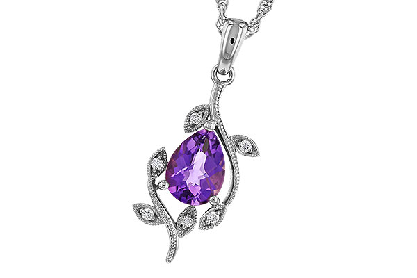 H302-39503: NECKLACE .88 AMETHYST .93 TGW (8x6MM AMY)