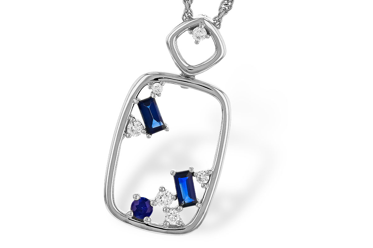 H302-42222: NECKLACE .35 TW SAPPHIRE .46 TGW