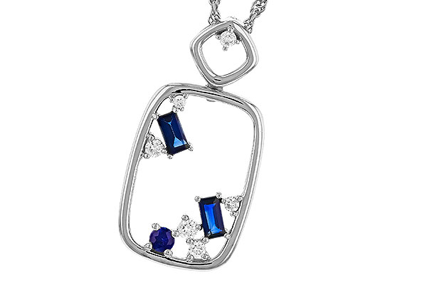 H302-42222: NECKLACE .35 TW SAPPHIRE .46 TGW