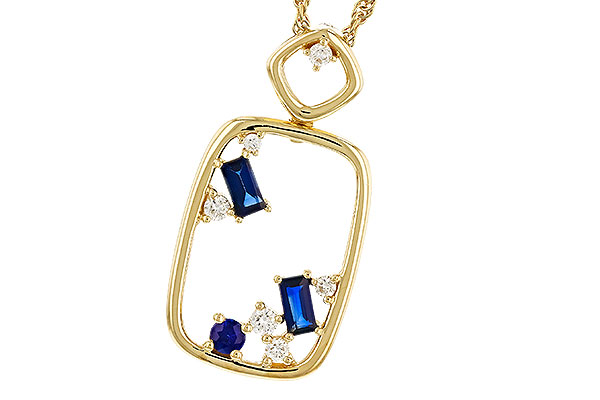H302-42222: NECKLACE .35 TW SAPPHIRE .46 TGW