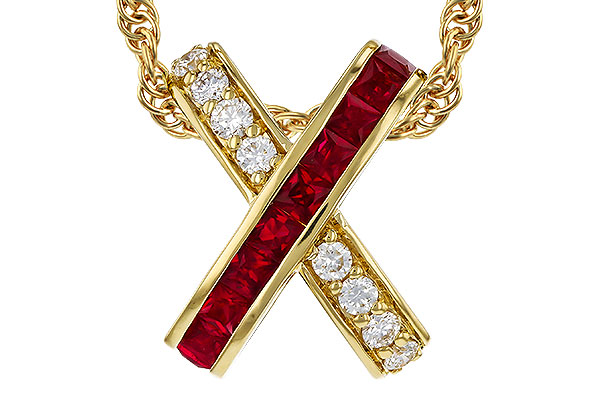 H302-44931: NECKLACE .53 TW RUBY .70 TGW