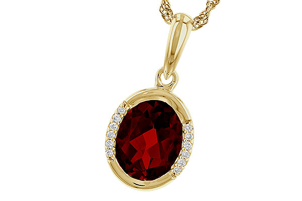H303-28594: NECKLACE 2.02 TW GARNET 2.05 TGW (9x7 GAR)