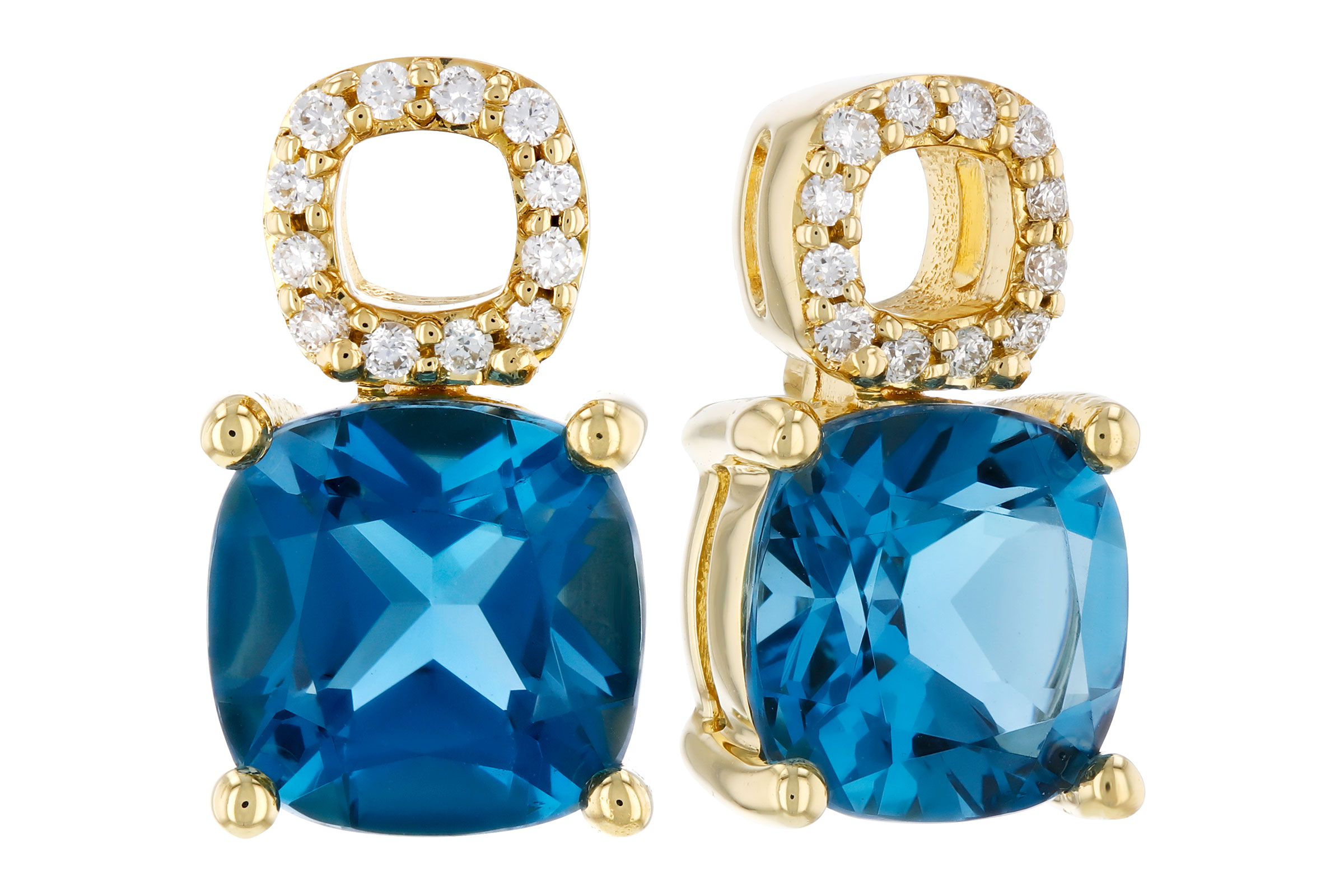 H303-29503: EARR 1.92 TW LONDON BLUE TOPAZ 1.98 TGW (6MM LBT)