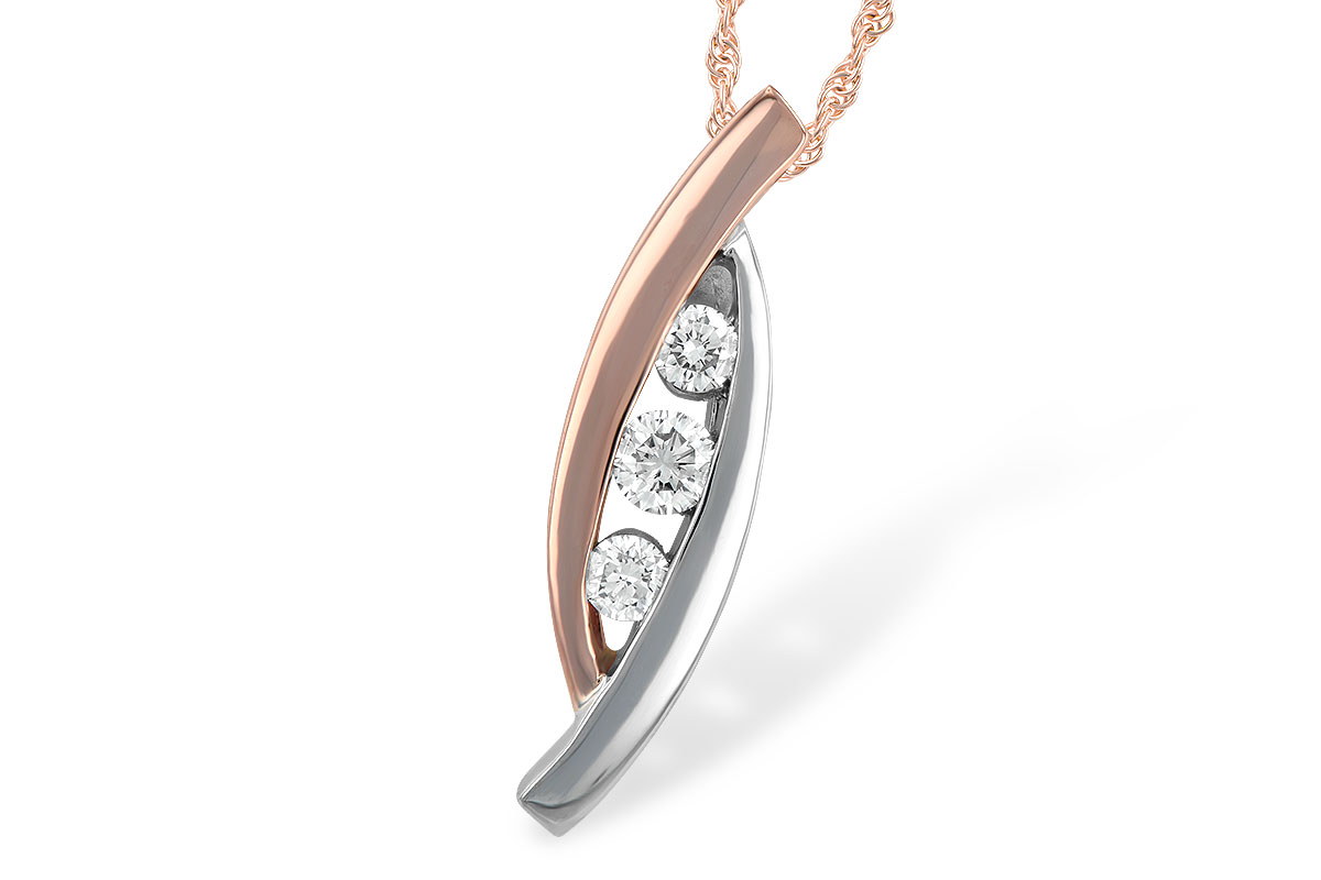 K213-30394: NECKLACE .13 BR .26 TW (H215-17685 IN ROSE & WG)