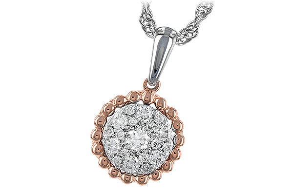 K217-84049: NECKLACE .33 TW (ROSE & WHITE GOLD)