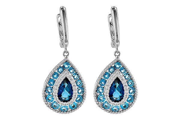 K217-85885: EARR 3.15 TW BLUE TOPAZ 3.32 TGW