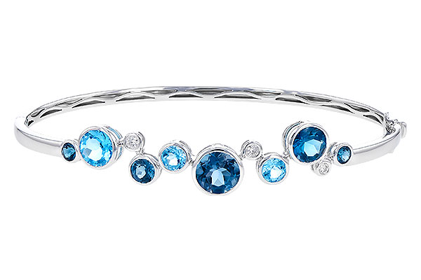 K301-45849: BANGLE 3.95 TW BLUE TOPAZ 4.06 TGW