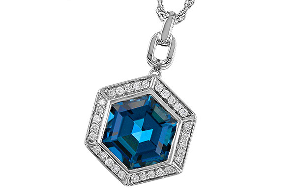 K302-38594: NECK 3.40 LONDON BLUE TOPAZ 3.55 TGW (9MM LBT)