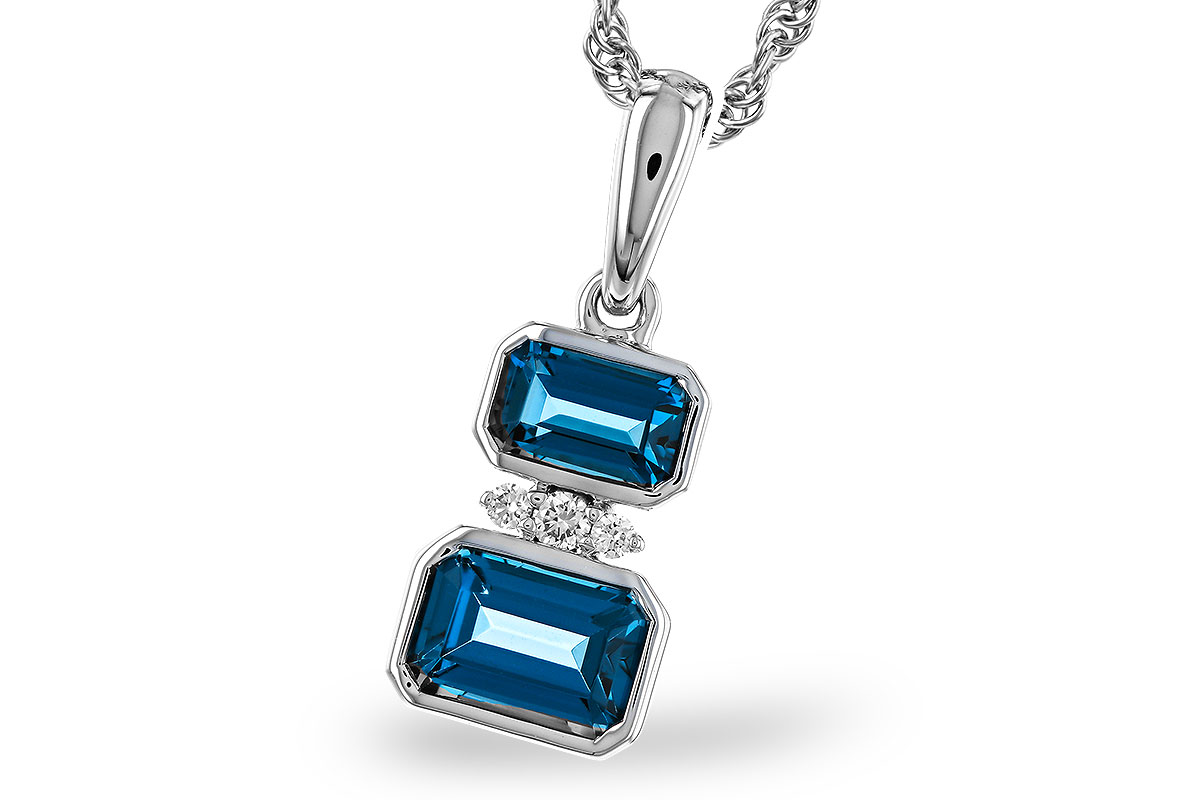 K302-38603: NECK .95 TW LONDON BLUE TOPAZ .98 TGW