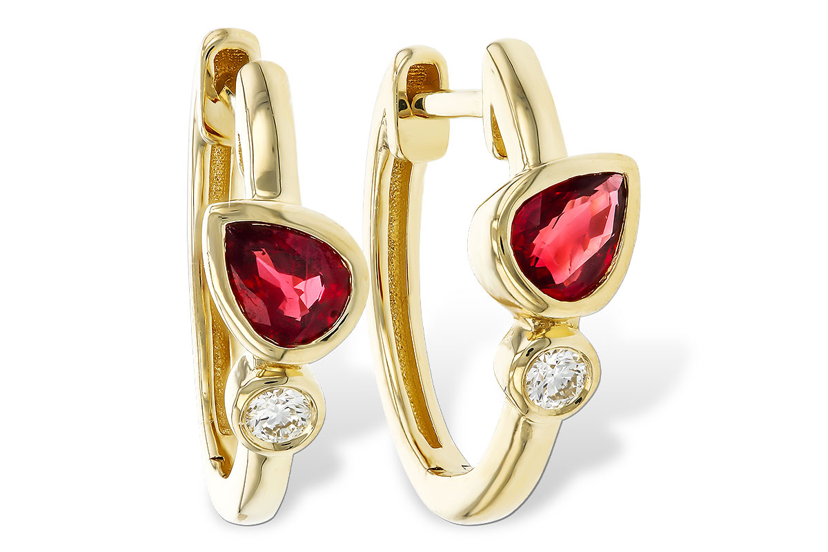 K302-41358: EARRINGS .48 RUBY .54 TGW