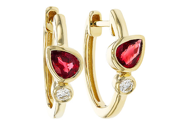 K302-41358: EARRINGS .48 RUBY .54 TGW