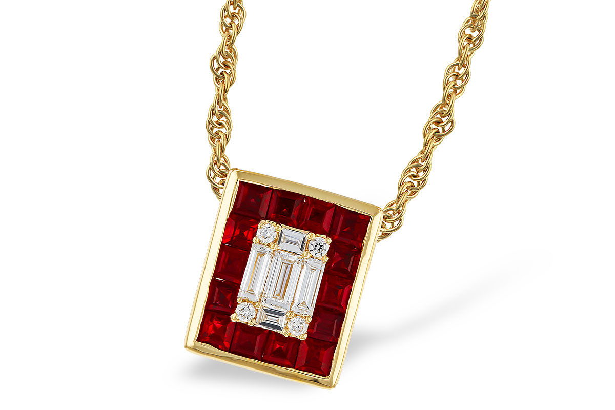 K302-44049: NECKLACE .82 RUBY TW 1.00 TGW