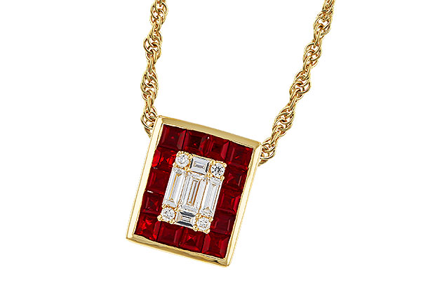 K302-44049: NECKLACE .82 RUBY TW 1.00 TGW