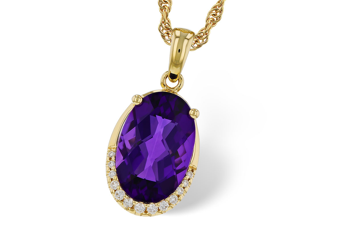 K302-44912: NECKLACE 2.70 AMETHYST 2.76 TGW (12x8MM OV)