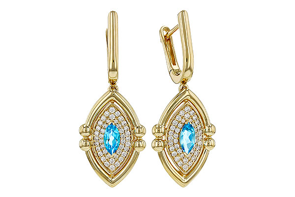 K303-27685: EARRINGS .50 TW BLUE TOPAZ .78 TGW (6x3MM BT)