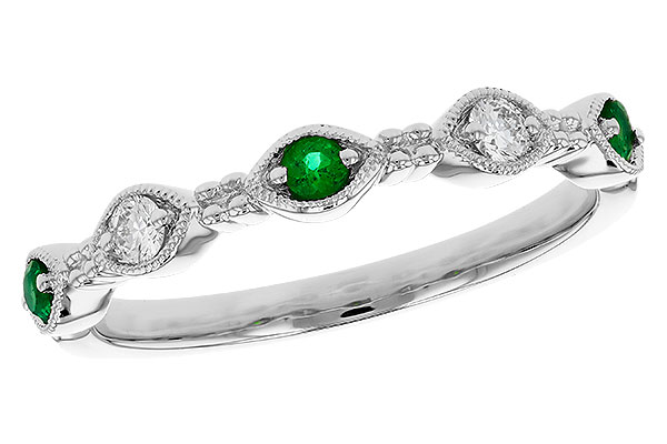 K303-27712: LDS WED RG .10 TW EMERALD .19 TGW