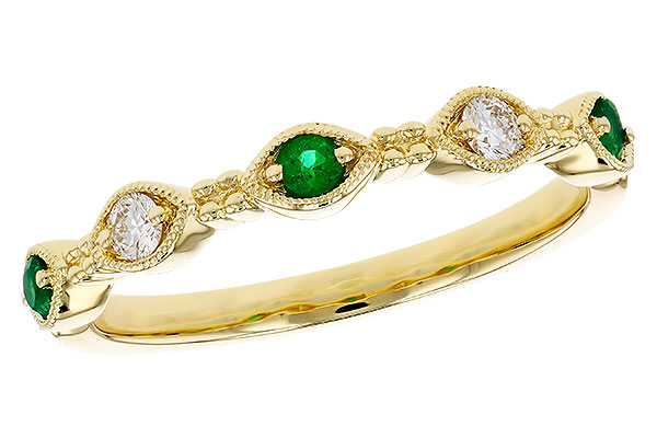 K303-27712: LDS WED RG .10 TW EMERALD .19 TGW