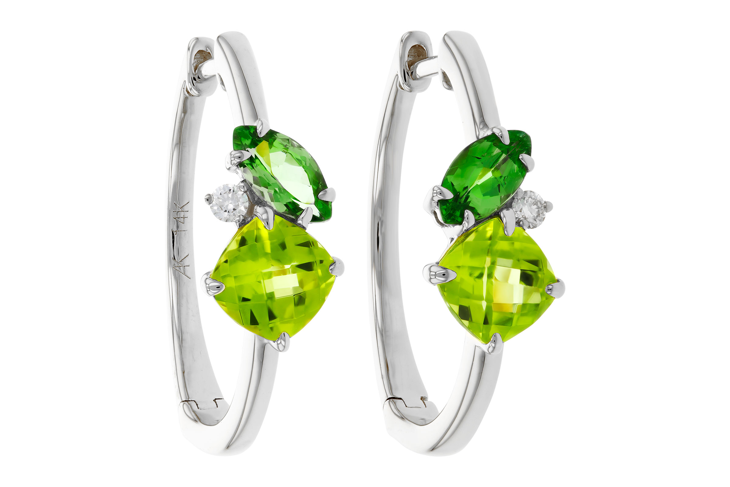 K303-29467: EARRINGS 1.69 TW SEMI-PREC (PER,TSAV) 1.73 TGW
