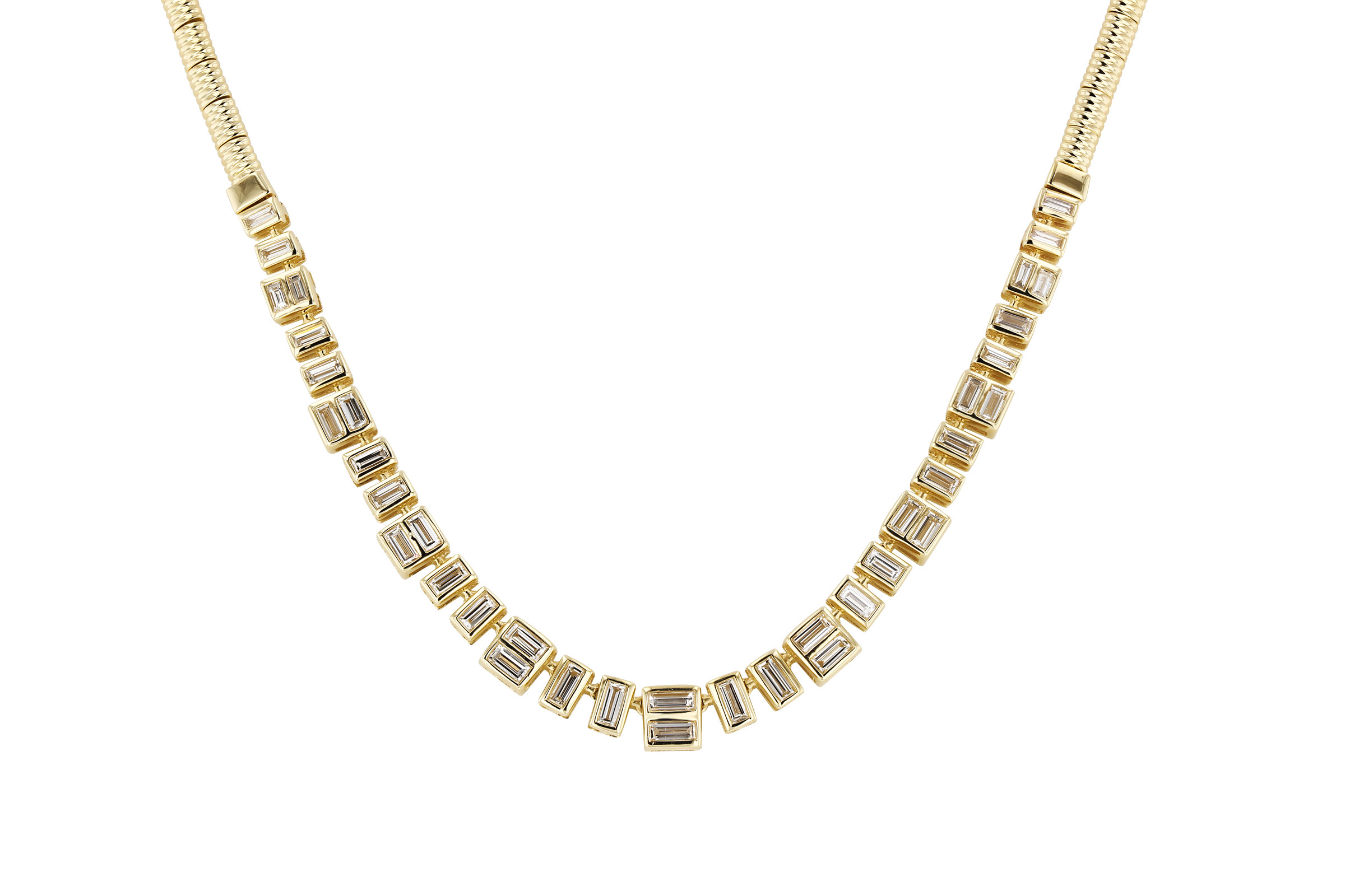 K303-29494: NECKLACE 1.80 TW BAGUETTES (17")